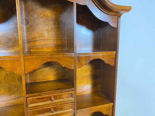 WMK Beautiful & high-quality vintage writing cabinet made of solid wood in English style with drawers & shelf attachment # Secretary attachment secretary shelf bookcase bookcase chest of drawers chest of drawers