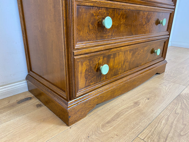 WMK Beautiful & high-quality vintage writing cabinet made of solid wood in English style with drawers & shelf attachment # Secretary attachment secretary shelf bookcase bookcase chest of drawers chest of drawers