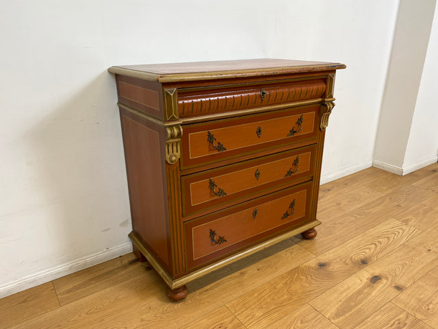 WMK I Imposante handbemalte antike Kommode aus vollem Holz mit Schubladen, Messinggriffen I Bauernkommode Wäschekommode Schubladenkommode Wickelkommode Schrank Anrichte Vintage Berlin Bonn Regensburg