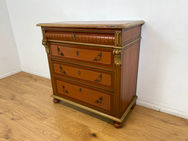 WMK I Imposante handbemalte antike Kommode aus vollem Holz mit Schubladen, Messinggriffen I Bauernkommode Wäschekommode Schubladenkommode Wickelkommode Schrank Anrichte Vintage Berlin Bonn Regensburg