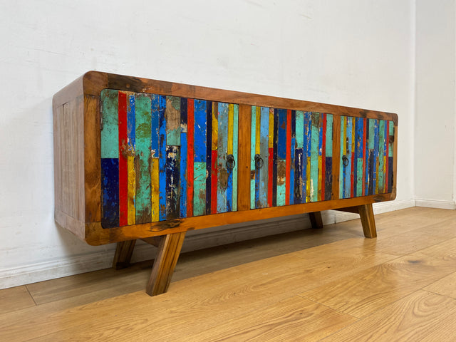 Boatwood by WMK I Bunterschönes Sideboard handgefertigt aus altem Bootsholz