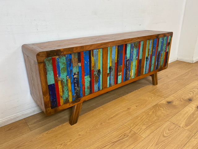 Boatwood by WMK I Bunterschönes Sideboard handgefertigt aus altem Bootsholz