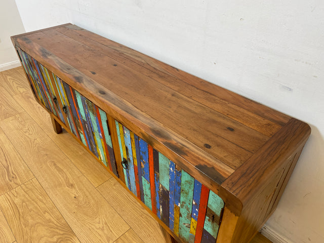 Boatwood by WMK I Bunterschönes Sideboard handgefertigt aus altem Bootsholz