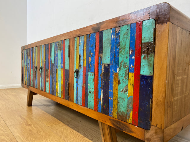 Boatwood by WMK I Bunterschönes Sideboard handgefertigt aus altem Bootsholz