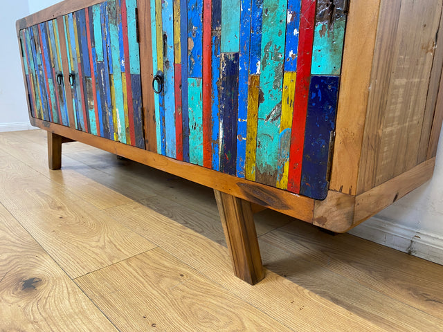 Boatwood by WMK I Bunterschönes Sideboard handgefertigt aus altem Bootsholz