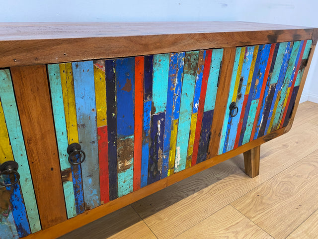 Boatwood by WMK I Bunterschönes Sideboard handgefertigt aus altem Bootsholz
