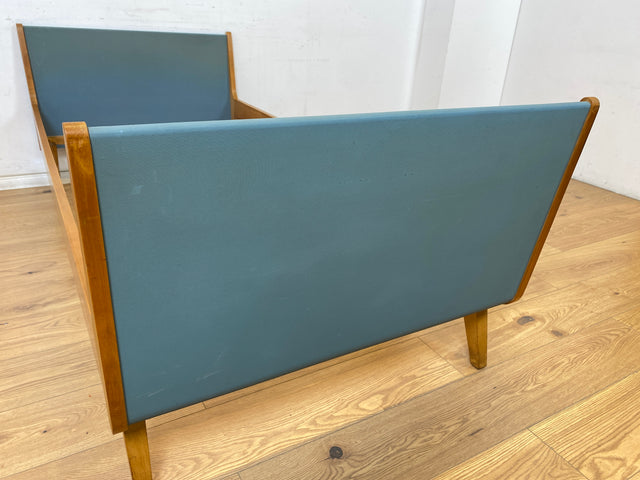 WMK Besonders schönes und gut erhaltenes 60erJahre Einzelbett von/für VEB Hellerau für Lattenrost / Matratzen Größe 90x190 # Bett Designerbett Daybed Bed Schlafzimmer Mid-Century Vintage 50er DDR