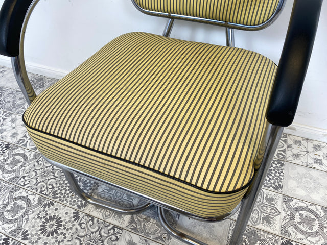 WMK Berühmter skandinavischer freitragender Stahlrohr Designersessel Attr von Fritz Hansen , 1930er Jahre # Sessel Stuhl Armlehnenstuhl Schreibtischstuhl Designerstuhl Art Deco Vintage Danish Design