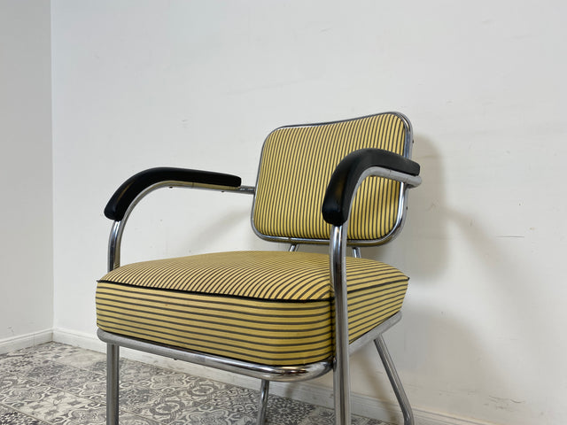 WMK Berühmter skandinavischer freitragender Stahlrohr Designersessel Attr von Fritz Hansen , 1930er Jahre # Sessel Stuhl Armlehnenstuhl Schreibtischstuhl Designerstuhl Art Deco Vintage Danish Design