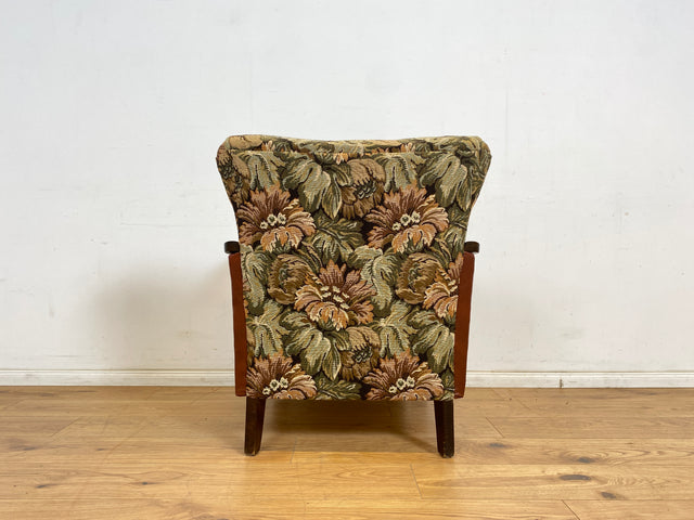 WMK 1/2 Ganz wunderbarer und besonders gut erhaltener 30er Jahre Art Deco Sessel mit floralem Originalbezug & bequemen Federkern # Clubsessel Loungesessel antiker Lesesessel Vintage # Versand möglich