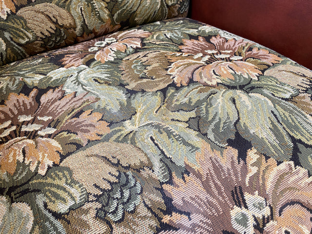 WMK 1/2 Ganz wunderbarer und besonders gut erhaltener 30er Jahre Art Deco Sessel mit floralem Originalbezug & bequemen Federkern # Clubsessel Loungesessel antiker Lesesessel Vintage # Versand möglich