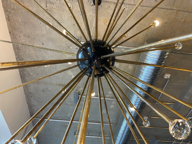 WMK Der Designklassiker! Berühmter und vollfunktionsfähiger Space Age Kronleuchter "Sputnik" in größter Ausführung (Ø150cm) aus Messing mit Murano Glaskugeln # Chandelier Deckenlampe Starbust Vintage