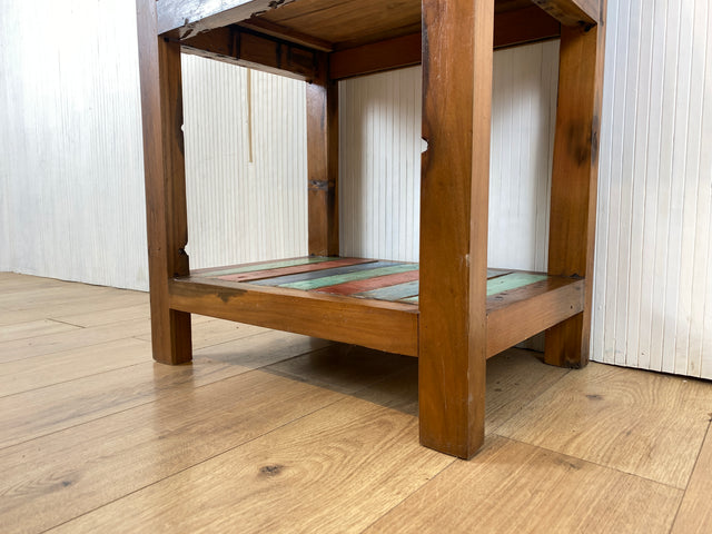 Boatwood by WMK # Sehr schöne Kommode aus altem Bootsholz mit Schublade & Ablage, ein handgefertigtes Unikat aus massivem Teakholz # Beistelltisch Flurkommode Küchenschrank Konsole Nachttisch Teak