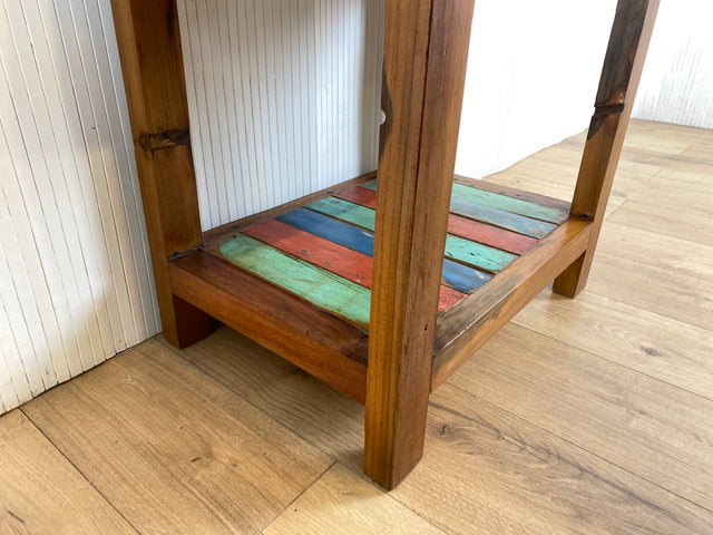 Boatwood by WMK # Sehr schöne Kommode aus altem Bootsholz mit Schublade & Ablage, ein handgefertigtes Unikat aus massivem Teakholz # Beistelltisch Flurkommode Küchenschrank Konsole Nachttisch Teak