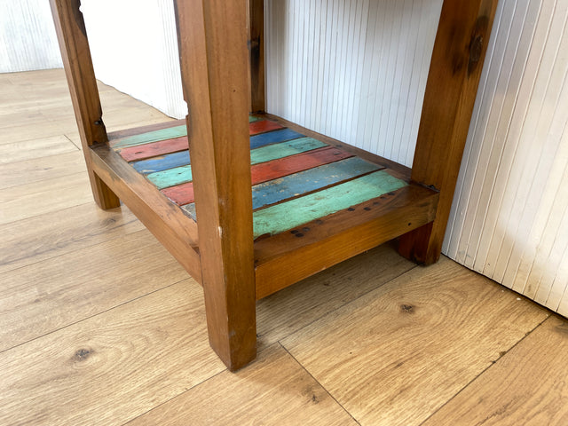 Boatwood by WMK # Sehr schöne Kommode aus altem Bootsholz mit Schublade & Ablage, ein handgefertigtes Unikat aus massivem Teakholz # Beistelltisch Flurkommode Küchenschrank Konsole Nachttisch Teak