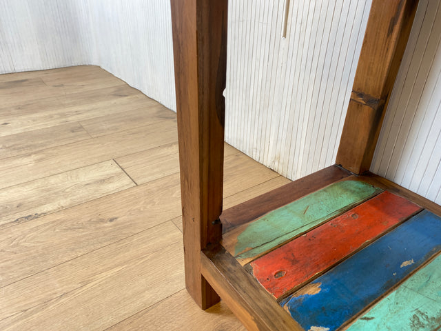 Boatwood by WMK # Sehr schöne Kommode aus altem Bootsholz mit Schublade & Ablage, ein handgefertigtes Unikat aus massivem Teakholz # Beistelltisch Flurkommode Küchenschrank Konsole Nachttisch Teak