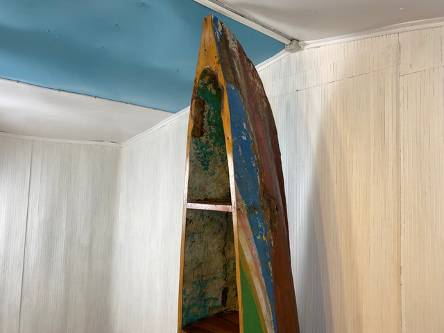 Boatwood by WMK # Besonderes Regal aus echtem Fischerboot , ein handgefertigtes Unikat aus massivem Teakholz # Regal Bücherregal Weinregal Flaschenregal Eckschrank Boot Holzregal Barschrank Bar Schiff