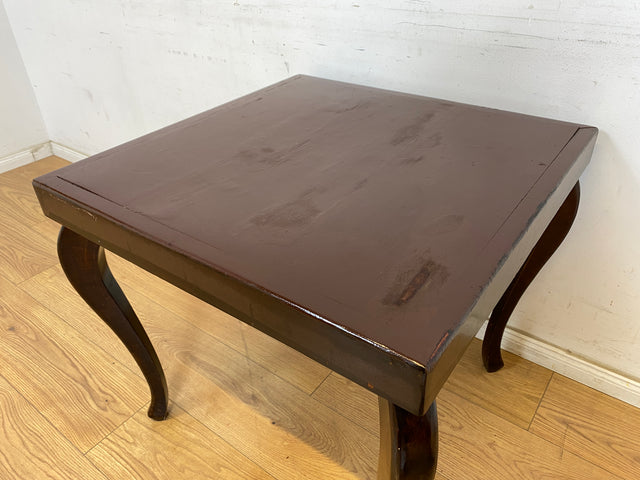 WMK Hübscher jedoch ziemlich abgerockter 1930er Jahre Couchtisch mit formschönen Füßen im Chippendale Stil # Wohnzimmertisch Beistelltisch Coffee Table Salontisch Vintage Art Deco # Versand möglich