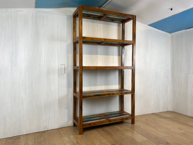 Boatwood by WMK # Schönes, sehr stabiles und hochwertiges Regal aus altem Bootsholz, ein handgefertigtes Unikat aus massivem Teakholz # Holzregal Bücherregal Küchenregal Bücherschrank Teak Bootsmöbel