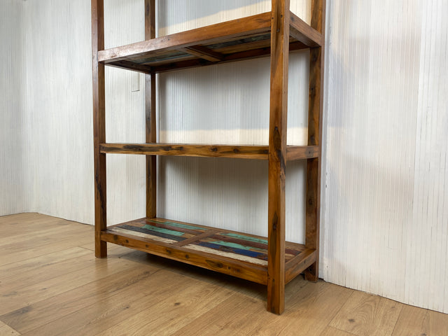 Boatwood by WMK # Schönes, sehr stabiles und hochwertiges Regal aus altem Bootsholz, ein handgefertigtes Unikat aus massivem Teakholz # Holzregal Bücherregal Küchenregal Bücherschrank Teak Bootsmöbel