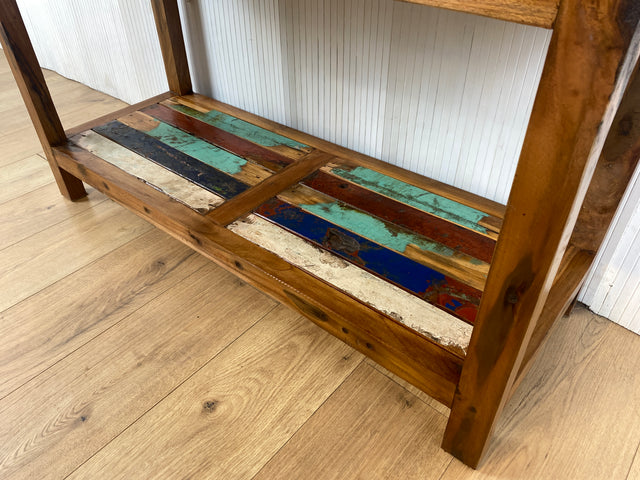 Boatwood by WMK # Schönes, sehr stabiles und hochwertiges Regal aus altem Bootsholz, ein handgefertigtes Unikat aus massivem Teakholz # Holzregal Bücherregal Küchenregal Bücherschrank Teak Bootsmöbel
