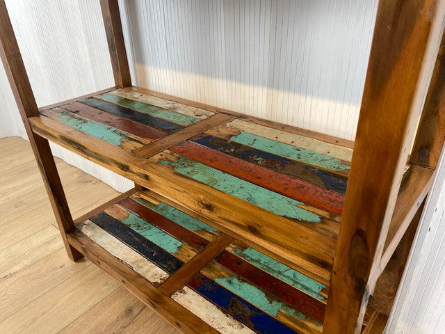 Boatwood by WMK # Schönes, sehr stabiles und hochwertiges Regal aus altem Bootsholz, ein handgefertigtes Unikat aus massivem Teakholz # Holzregal Bücherregal Küchenregal Bücherschrank Teak Bootsmöbel