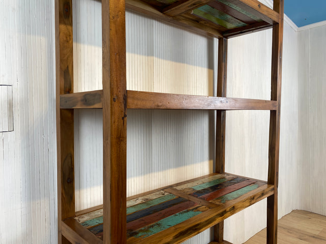 Boatwood by WMK # Schönes, sehr stabiles und hochwertiges Regal aus altem Bootsholz, ein handgefertigtes Unikat aus massivem Teakholz # Holzregal Bücherregal Küchenregal Bücherschrank Teak Bootsmöbel