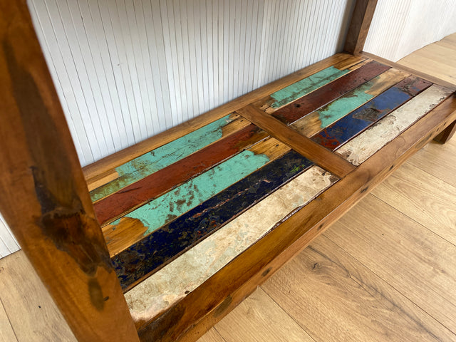 Boatwood by WMK # Schönes, sehr stabiles und hochwertiges Regal aus altem Bootsholz, ein handgefertigtes Unikat aus massivem Teakholz # Holzregal Bücherregal Küchenregal Bücherschrank Teak Bootsmöbel