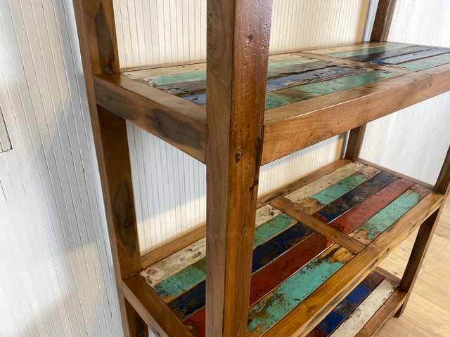 Boatwood by WMK # Schönes, sehr stabiles und hochwertiges Regal aus altem Bootsholz, ein handgefertigtes Unikat aus massivem Teakholz # Holzregal Bücherregal Küchenregal Bücherschrank Teak Bootsmöbel