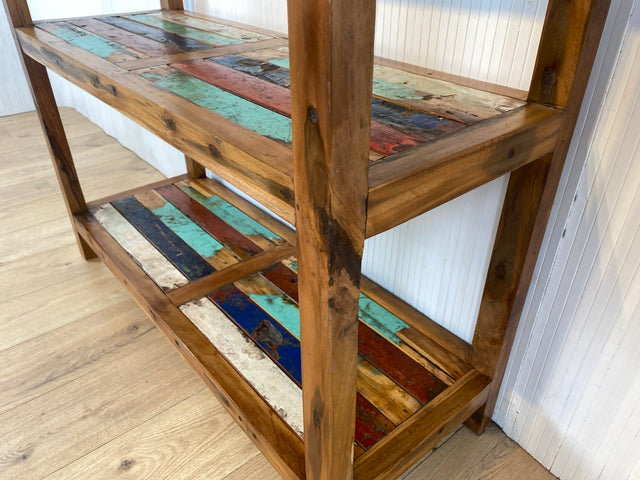 Boatwood by WMK # Schönes, sehr stabiles und hochwertiges Regal aus altem Bootsholz, ein handgefertigtes Unikat aus massivem Teakholz # Holzregal Bücherregal Küchenregal Bücherschrank Teak Bootsmöbel