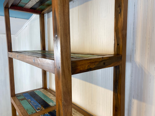 Boatwood by WMK # Schönes, sehr stabiles und hochwertiges Regal aus altem Bootsholz, ein handgefertigtes Unikat aus massivem Teakholz # Holzregal Bücherregal Küchenregal Bücherschrank Teak Bootsmöbel