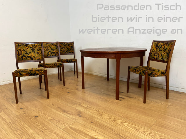 WMK Set aus 4 sehr gut erhaltenen skandinavischen Designerstühlen von Svegards Markaryd aus Palisander + Originalbezug # Stühle Esszimmerstühle Dining Chairs Vintage Mid-Century Rosewood Danish Design
