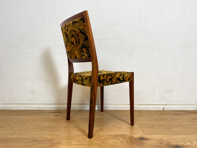 WMK Set aus 4 sehr gut erhaltenen skandinavischen Designerstühlen von Svegards Markaryd aus Palisander + Originalbezug # Stühle Esszimmerstühle Dining Chairs Vintage Mid-Century Rosewood Danish Design