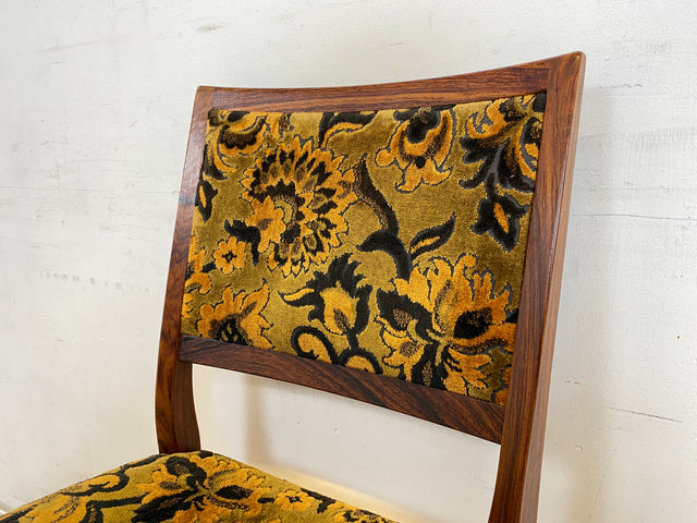 WMK Set aus 4 sehr gut erhaltenen skandinavischen Designerstühlen von Svegards Markaryd aus Palisander + Originalbezug # Stühle Esszimmerstühle Dining Chairs Vintage Mid-Century Rosewood Danish Design