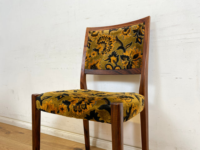 WMK Set aus 4 sehr gut erhaltenen skandinavischen Designerstühlen von Svegards Markaryd aus Palisander + Originalbezug # Stühle Esszimmerstühle Dining Chairs Vintage Mid-Century Rosewood Danish Design