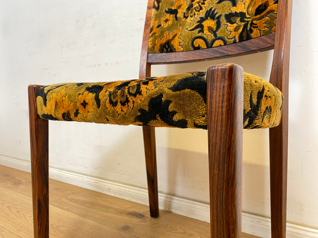 WMK Set aus 4 sehr gut erhaltenen skandinavischen Designerstühlen von Svegards Markaryd aus Palisander + Originalbezug # Stühle Esszimmerstühle Dining Chairs Vintage Mid-Century Rosewood Danish Design