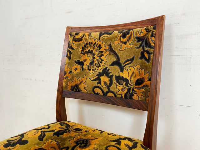 WMK Set aus 4 sehr gut erhaltenen skandinavischen Designerstühlen von Svegards Markaryd aus Palisander + Originalbezug # Stühle Esszimmerstühle Dining Chairs Vintage Mid-Century Rosewood Danish Design