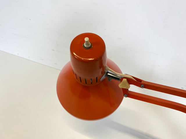 WMK Kultige & sehr gut erhaltene verstellbare skandinavische Space Age Tischlampe aus Metall in Rot # Gelenkleuchte Gelenklampe Ledu Lampe Leuchte Leselampe Architekten Arbeitsleuchte 60er 70er Retro