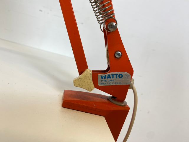 WMK Kultige & sehr gut erhaltene verstellbare skandinavische Space Age Tischlampe aus Metall in Rot # Gelenkleuchte Gelenklampe Ledu Lampe Leuchte Leselampe Architekten Arbeitsleuchte 60er 70er Retro