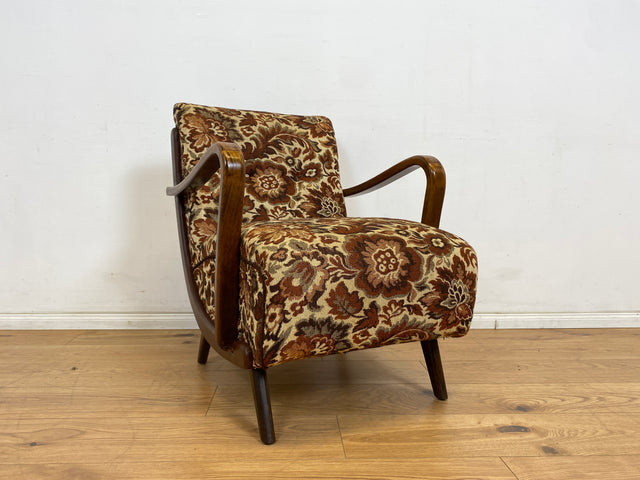 WMK 1/3 Particularly beautiful and well-preserved 1930s Art Deco club chair with floral original cover & comfortable spring core seat # Fauteuil Armchair Reading Chair Armchair Seating Set Vintage