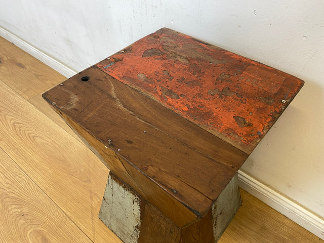 Boatwood by WMK # Formschöner Hocker aus altem Bootsholz, ein handgefertigtes Unikat aus massivem Teakholz # Sitzhocker Beistelltisch Ablage Säule Blumenständer Blumentisch Nachtisch Bootsmöbel