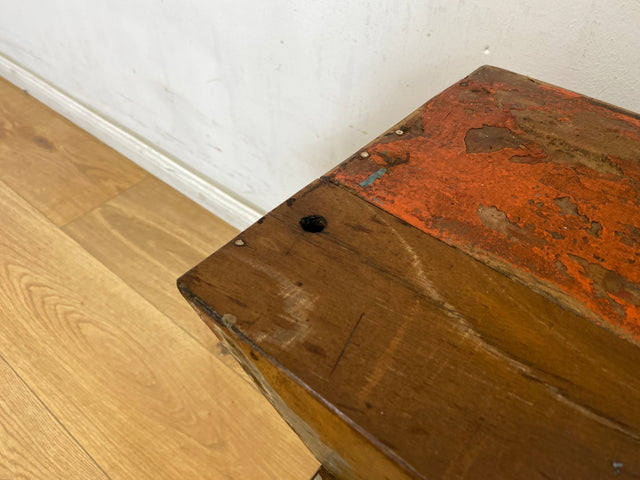 Boatwood by WMK # Formschöner Hocker aus altem Bootsholz, ein handgefertigtes Unikat aus massivem Teakholz # Sitzhocker Beistelltisch Ablage Säule Blumenständer Blumentisch Nachtisch Bootsmöbel
