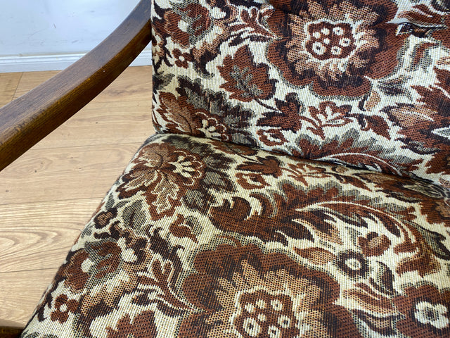 WMK 1/3 Particularly beautiful and well-preserved 1930s Art Deco club chair with floral original cover & comfortable spring core seat # Fauteuil Armchair Reading Chair Armchair Seating Set Vintage