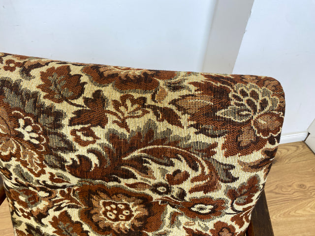 WMK 1/3 Particularly beautiful and well-preserved 1930s Art Deco club chair with floral original cover & comfortable spring core seat # Fauteuil Armchair Reading Chair Armchair Seating Set Vintage