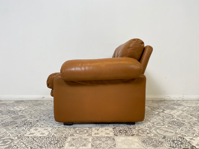 WMK 1/2 High-quality and well-preserved Italian designer armchair Coronado Tobia Scarpa by C&B Italia with genuine leather cover # Armchair Leather Armchair Seating Set Armchair Leather B&B Design Vintage