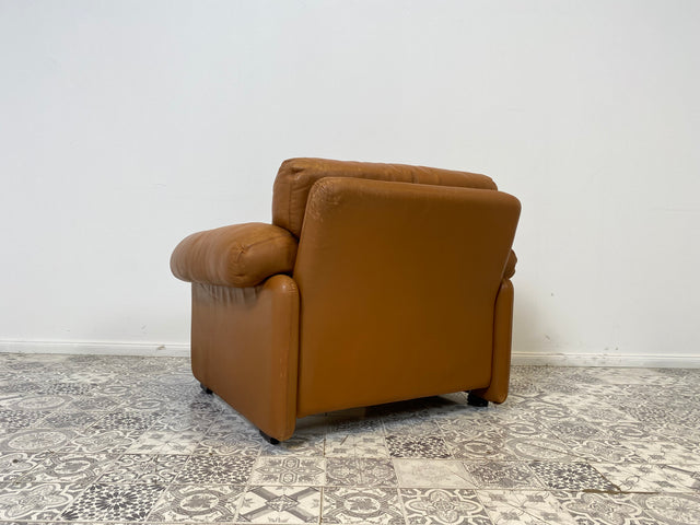 WMK 1/2 High-quality and well-preserved Italian designer armchair Coronado Tobia Scarpa by C&B Italia with genuine leather cover # Armchair Leather Armchair Seating Set Armchair Leather B&B Design Vintage