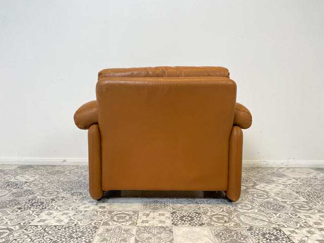WMK 1/2 High-quality and well-preserved Italian designer armchair Coronado Tobia Scarpa by C&B Italia with genuine leather cover # Armchair Leather Armchair Seating Set Armchair Leather B&B Design Vintage