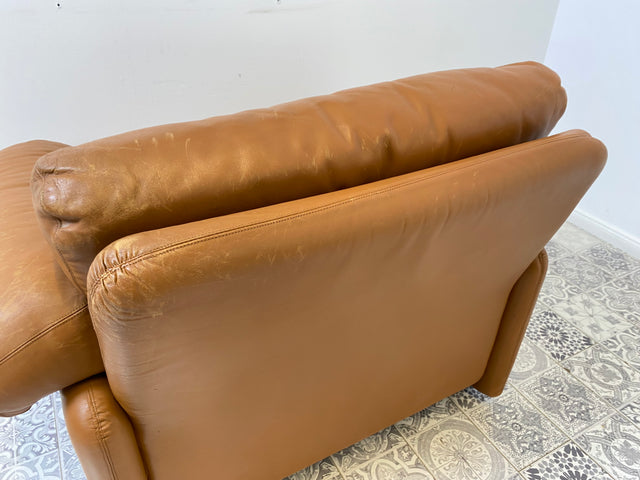 WMK 1/2 High-quality and well-preserved Italian designer armchair Coronado Tobia Scarpa by C&B Italia with genuine leather cover # Armchair Leather Armchair Seating Set Armchair Leather B&B Design Vintage