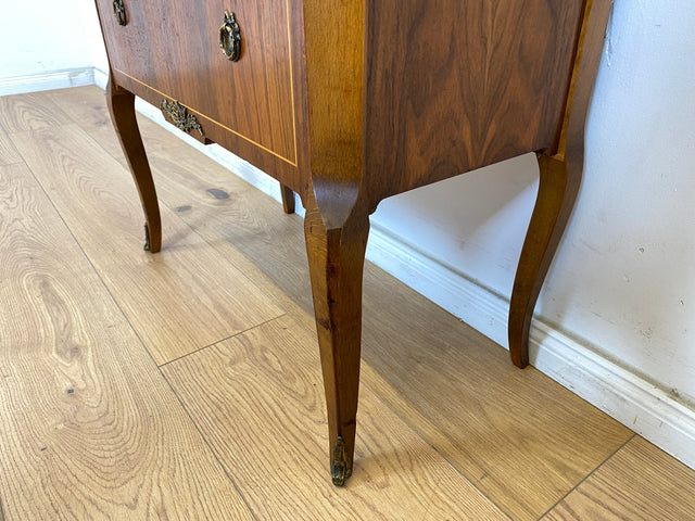 WMK Edle und sehr gut erhaltene skandinavische Stilmöbel Kommode im antikem Stil mit Marmorauflage und Messinggriffen # Schubladenkommode Wäschekommode Marmorkommode Flurkommode Rokoko Barock Vintage