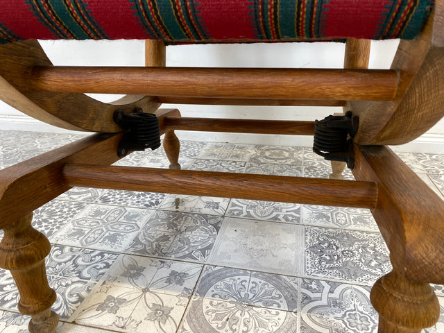 WMK Wunderschöner und sehr gut erhaltener dänischer Schaukelstuhl aus gedrechseltem Vollholz Rahmen mit bodenschonender Federwippung # Stuhl Sessel Lesesessel Rocking Chair Vintage Skandinavisch